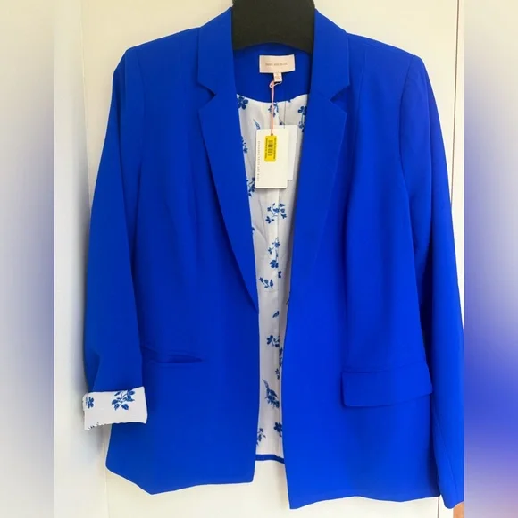 Skies Are Blue Vibrant Blue Women's Blazer - Picture 1 of 12